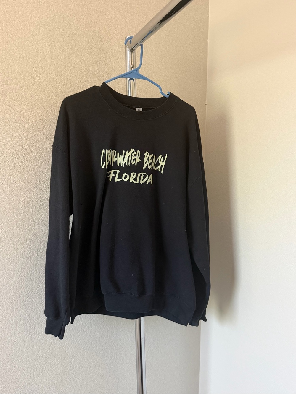 Gildan Black Crewneck Sweatshirt with Light Graphic Text